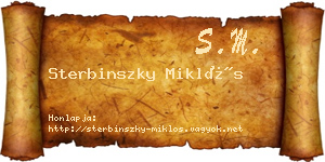 Sterbinszky Miklós névjegykártya