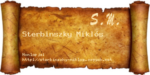 Sterbinszky Miklós névjegykártya