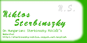 miklos sterbinszky business card